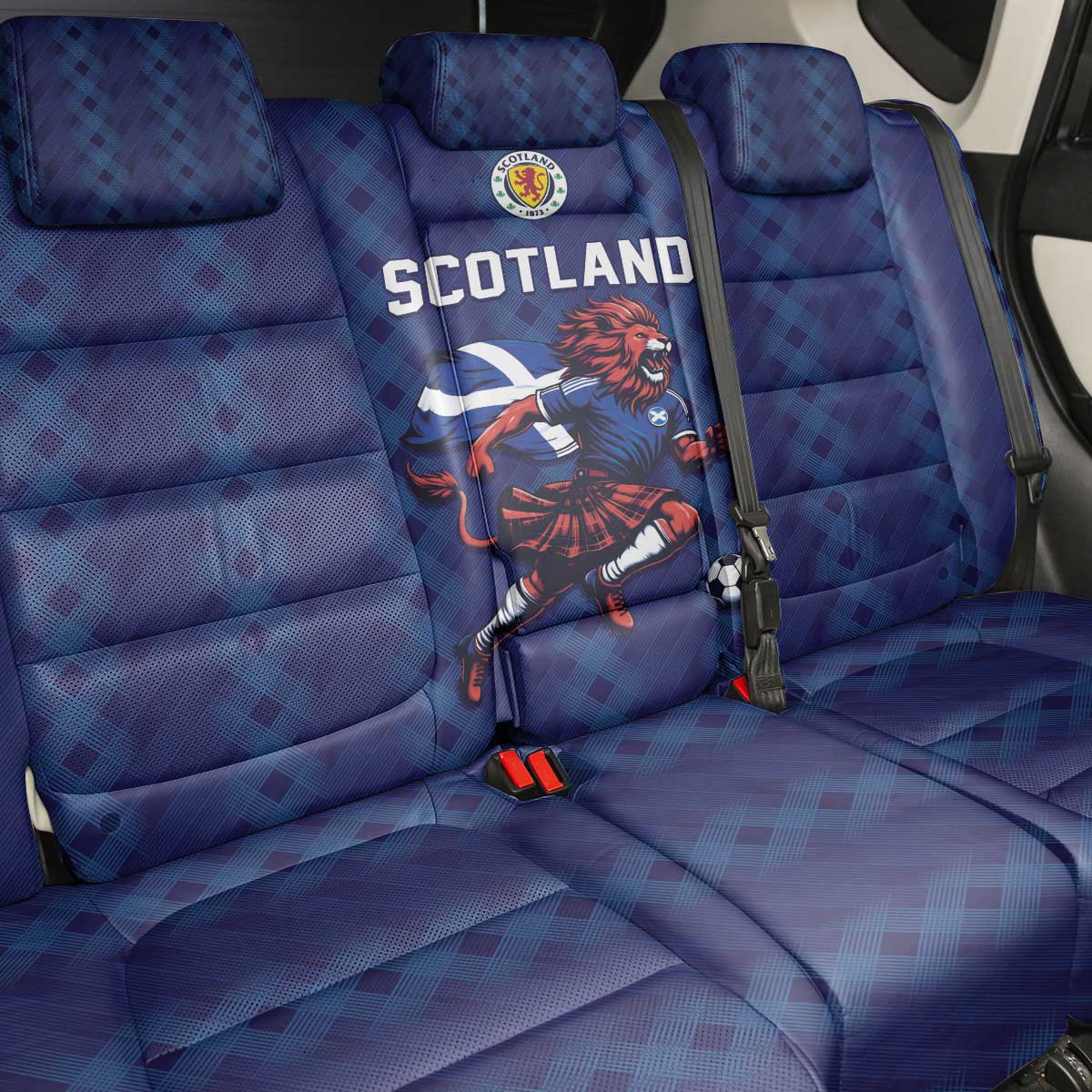World Football 2026 Scotland Back Car Seat Cover Lion Mascot Go Scottish