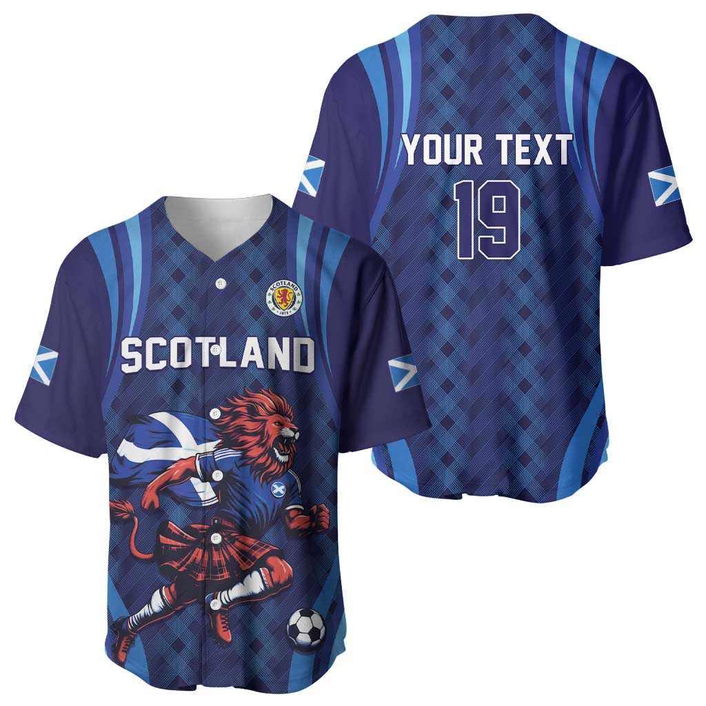 Custom World Football 2026 Scotland Baseball Jersey Lion Mascot Go Scottish