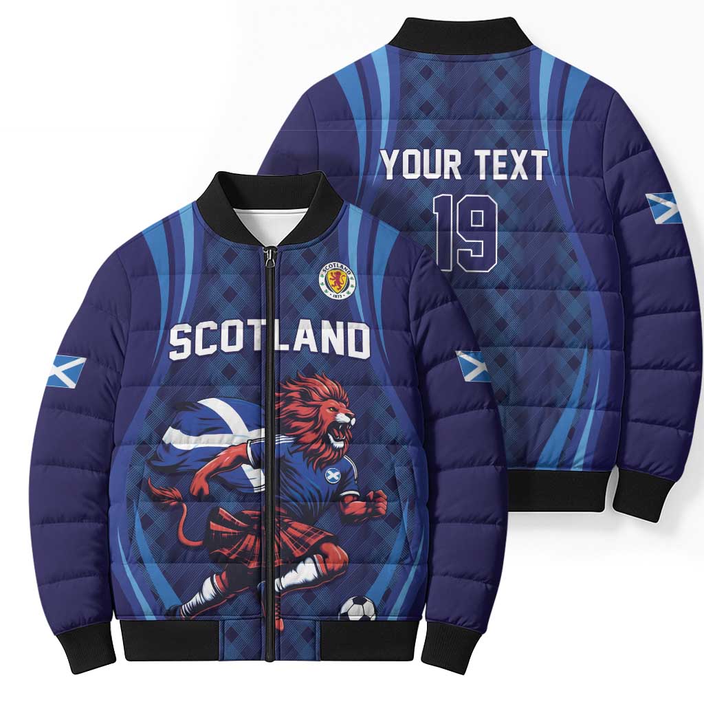Custom World Football 2026 Scotland Bomber Puffer Jacket Lion Mascot Go Scottish