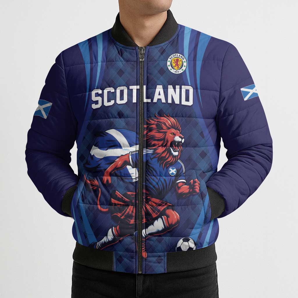 Custom World Football 2026 Scotland Bomber Puffer Jacket Lion Mascot Go Scottish