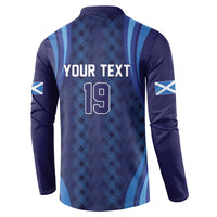 Custom World Football 2026 Scotland Button Sweatshirt Lion Mascot Go Scottish