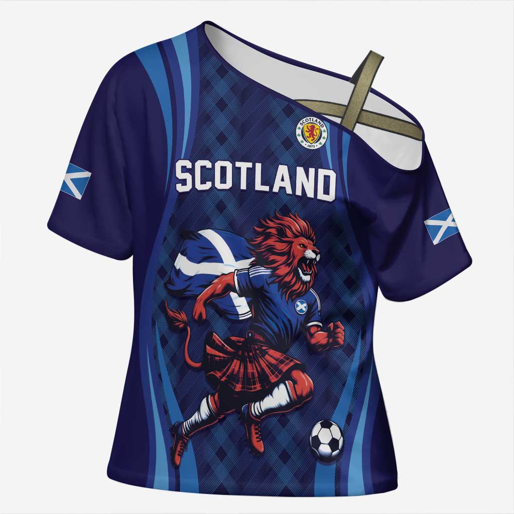 Custom World Football 2026 Scotland Cross Shoulder Shirt Lion Mascot Go Scottish