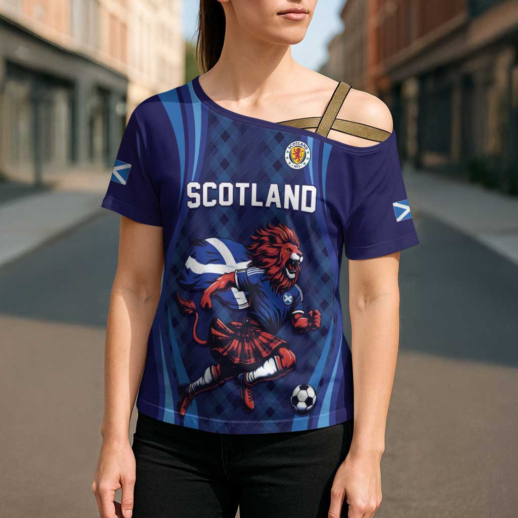 Custom World Football 2026 Scotland Cross Shoulder Shirt Lion Mascot Go Scottish