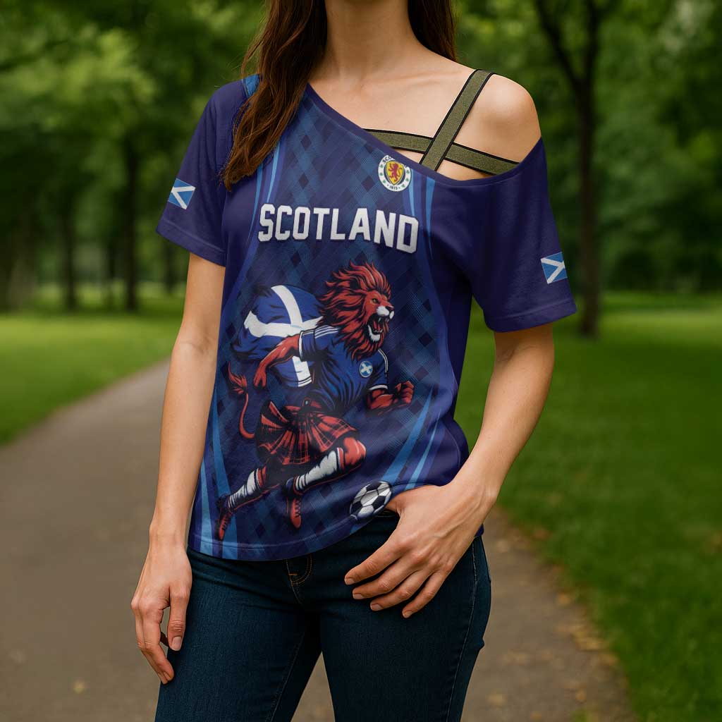 Custom World Football 2026 Scotland Cross Shoulder Shirt Lion Mascot Go Scottish