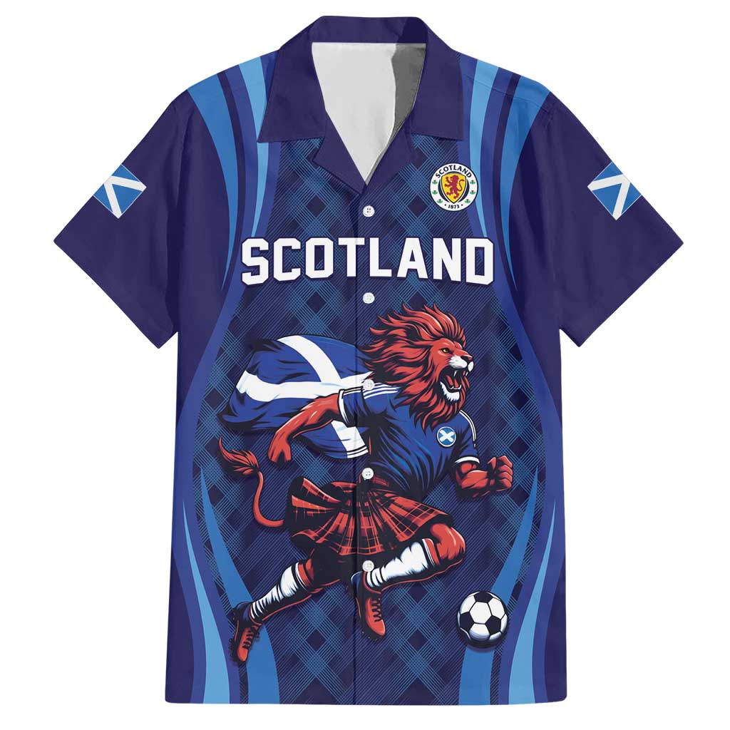 Custom World Football 2026 Scotland Hawaiian Shirt Lion Mascot Go Scottish