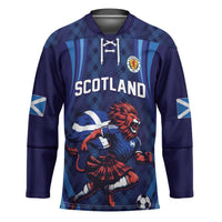 Custom World Football 2026 Scotland Hockey Jersey Lion Mascot Go Scottish