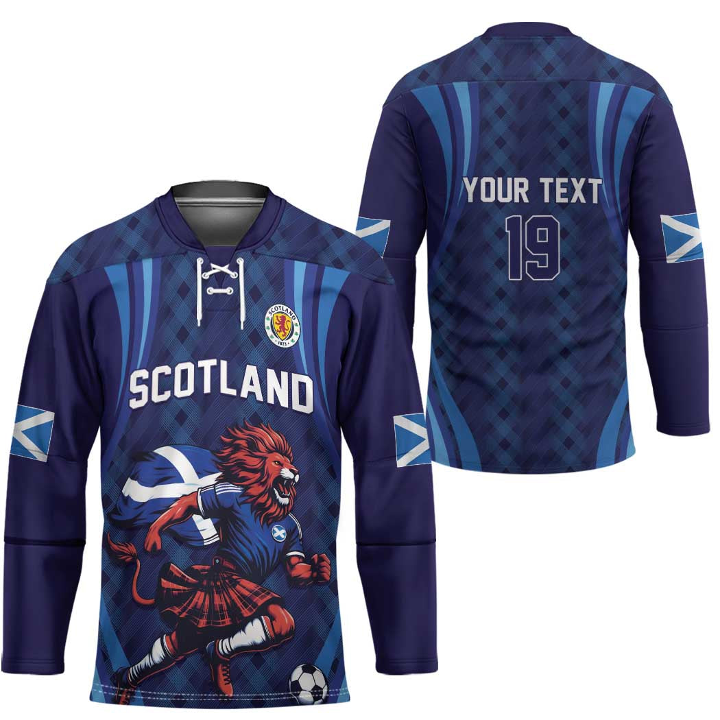 Custom World Football 2026 Scotland Hockey Jersey Lion Mascot Go Scottish