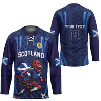 Custom World Football 2026 Scotland Hockey Jersey Lion Mascot Go Scottish