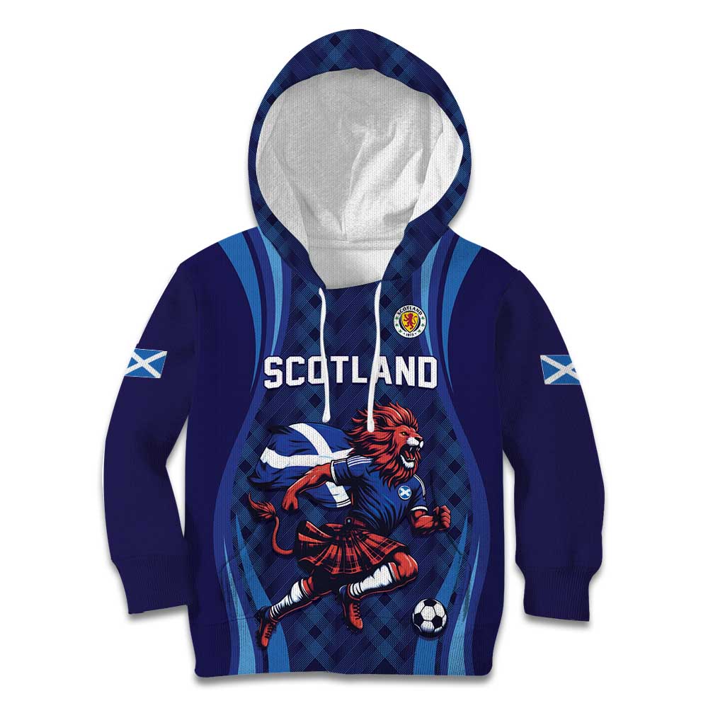 Custom World Football 2026 Scotland Kid Hoodie Lion Mascot Go Scottish