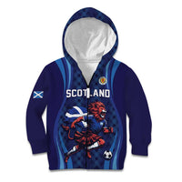 Custom World Football 2026 Scotland Kid Hoodie Lion Mascot Go Scottish