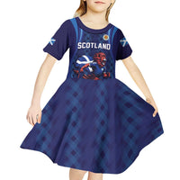 Custom World Football 2026 Scotland Kid Short Sleeve Dress Lion Mascot Go Scottish
