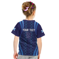 Custom World Football 2026 Scotland Kid T Shirt Lion Mascot Go Scottish