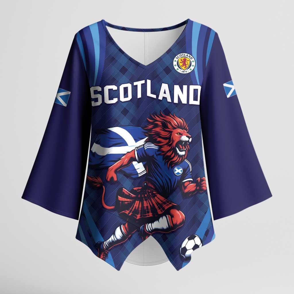 Custom World Football 2026 Scotland Kimono Sleeve Blouse Lion Mascot Go Scottish