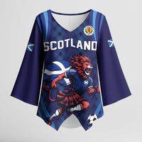 Custom World Football 2026 Scotland Kimono Sleeve Blouse Lion Mascot Go Scottish