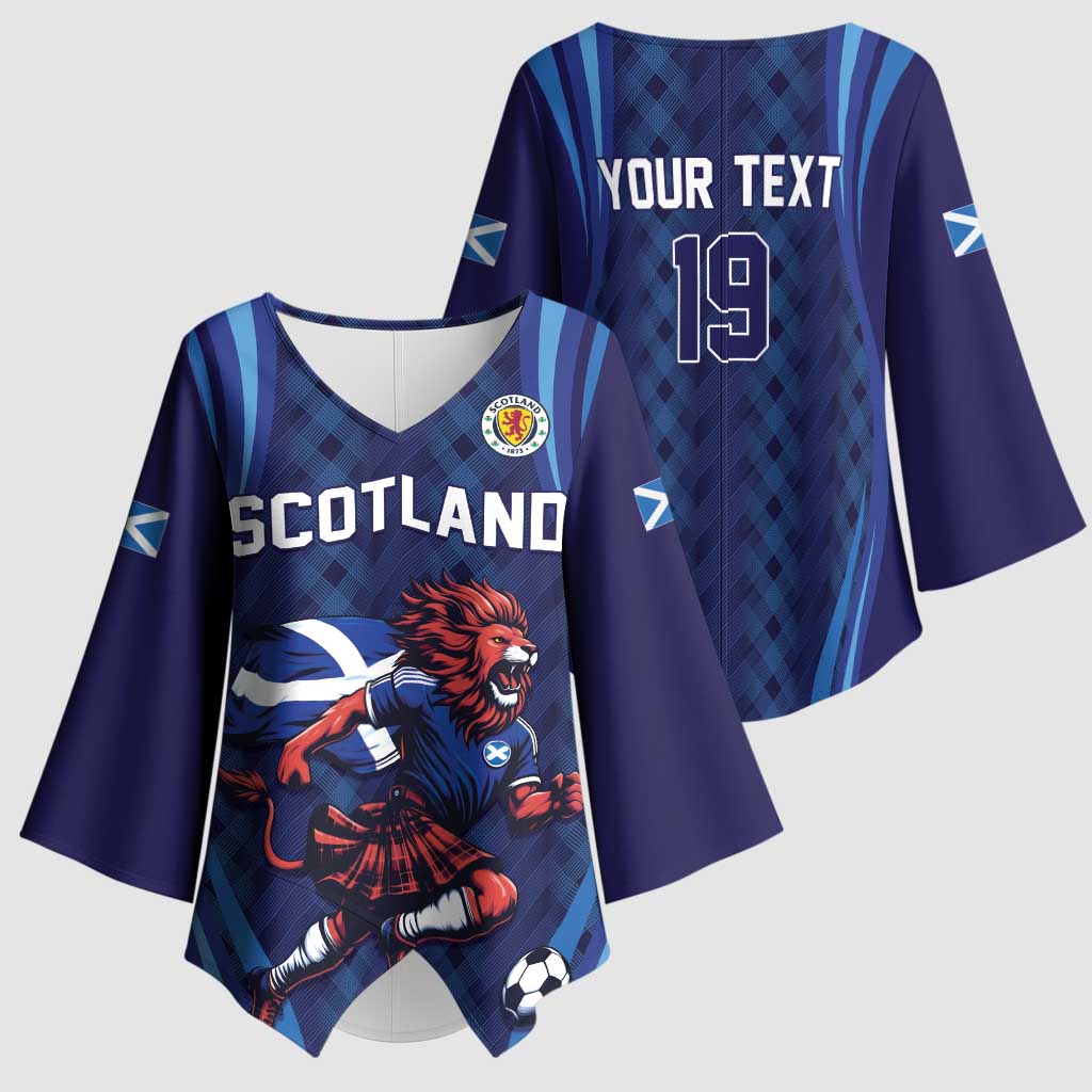 Custom World Football 2026 Scotland Kimono Sleeve Blouse Lion Mascot Go Scottish