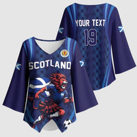 Custom World Football 2026 Scotland Kimono Sleeve Blouse Lion Mascot Go Scottish