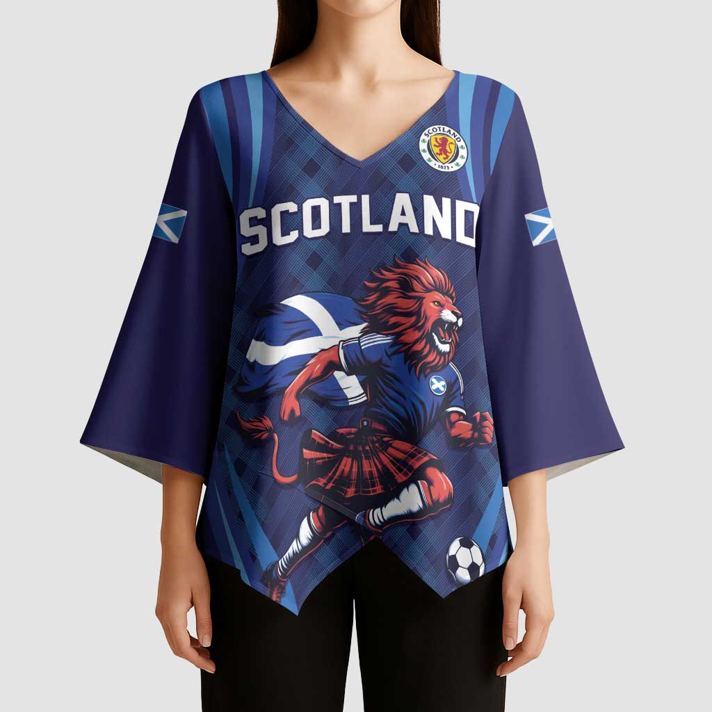 Custom World Football 2026 Scotland Kimono Sleeve Blouse Lion Mascot Go Scottish