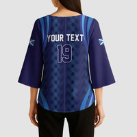 Custom World Football 2026 Scotland Kimono Sleeve Blouse Lion Mascot Go Scottish