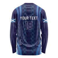 Custom World Football 2026 Scotland Long Sleeve Shirt Lion Mascot Go Scottish