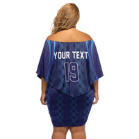 Custom World Football 2026 Scotland Off Shoulder Short Dress Lion Mascot Go Scottish