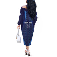 Custom World Football 2026 Scotland Off The Shoulder Long Sleeve Dress Lion Mascot Go Scottish