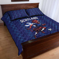 World Football 2026 Scotland Quilt Bed Set Lion Mascot Go Scottish