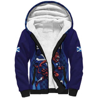 Custom World Football 2026 Scotland Sherpa Hoodie Lion Mascot Go Scottish