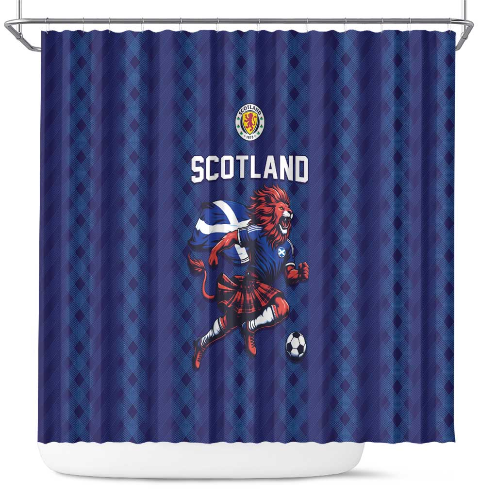 World Football 2026 Scotland Shower Curtain Lion Mascot Go Scottish