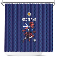 World Football 2026 Scotland Shower Curtain Lion Mascot Go Scottish