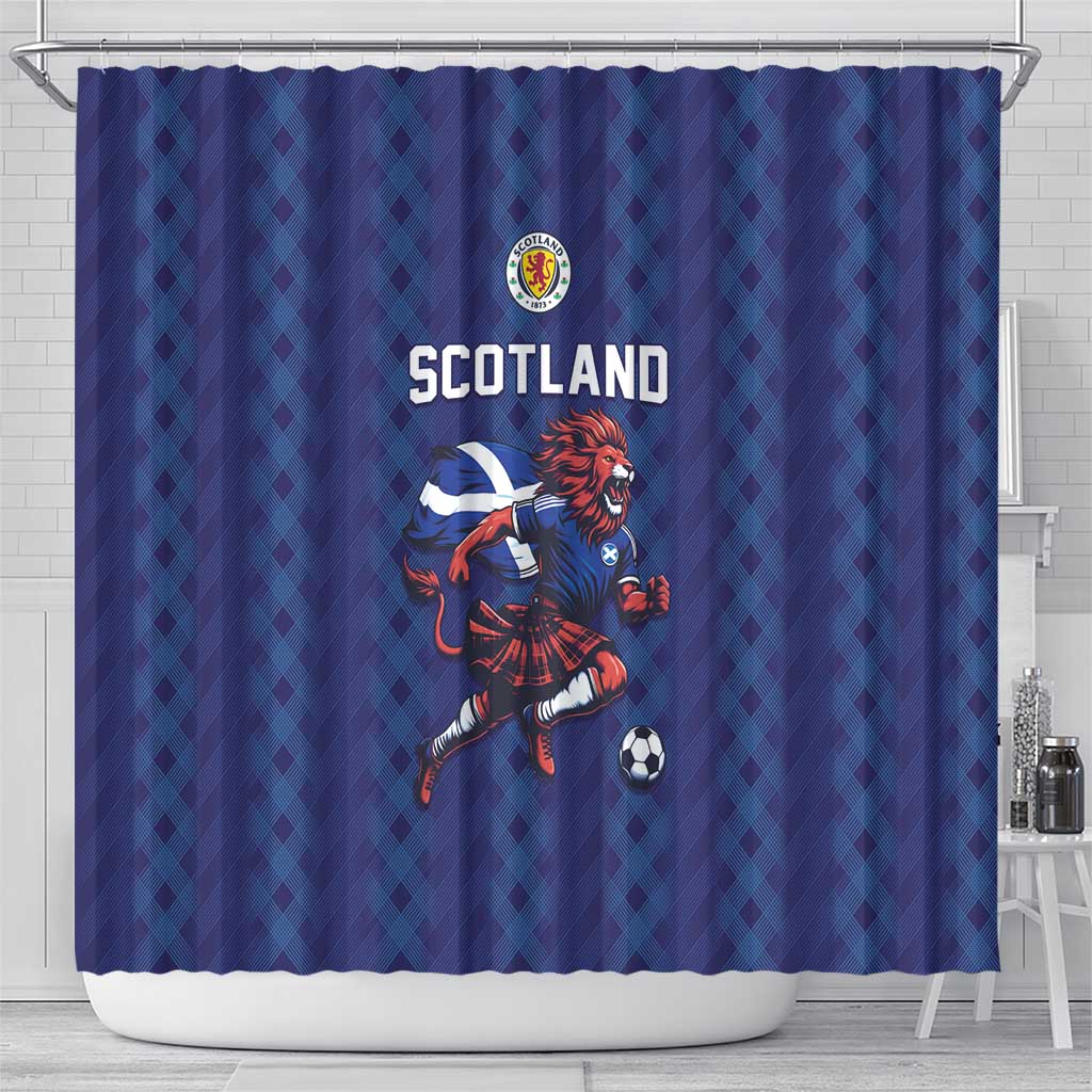 World Football 2026 Scotland Shower Curtain Lion Mascot Go Scottish