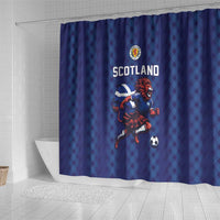 World Football 2026 Scotland Shower Curtain Lion Mascot Go Scottish
