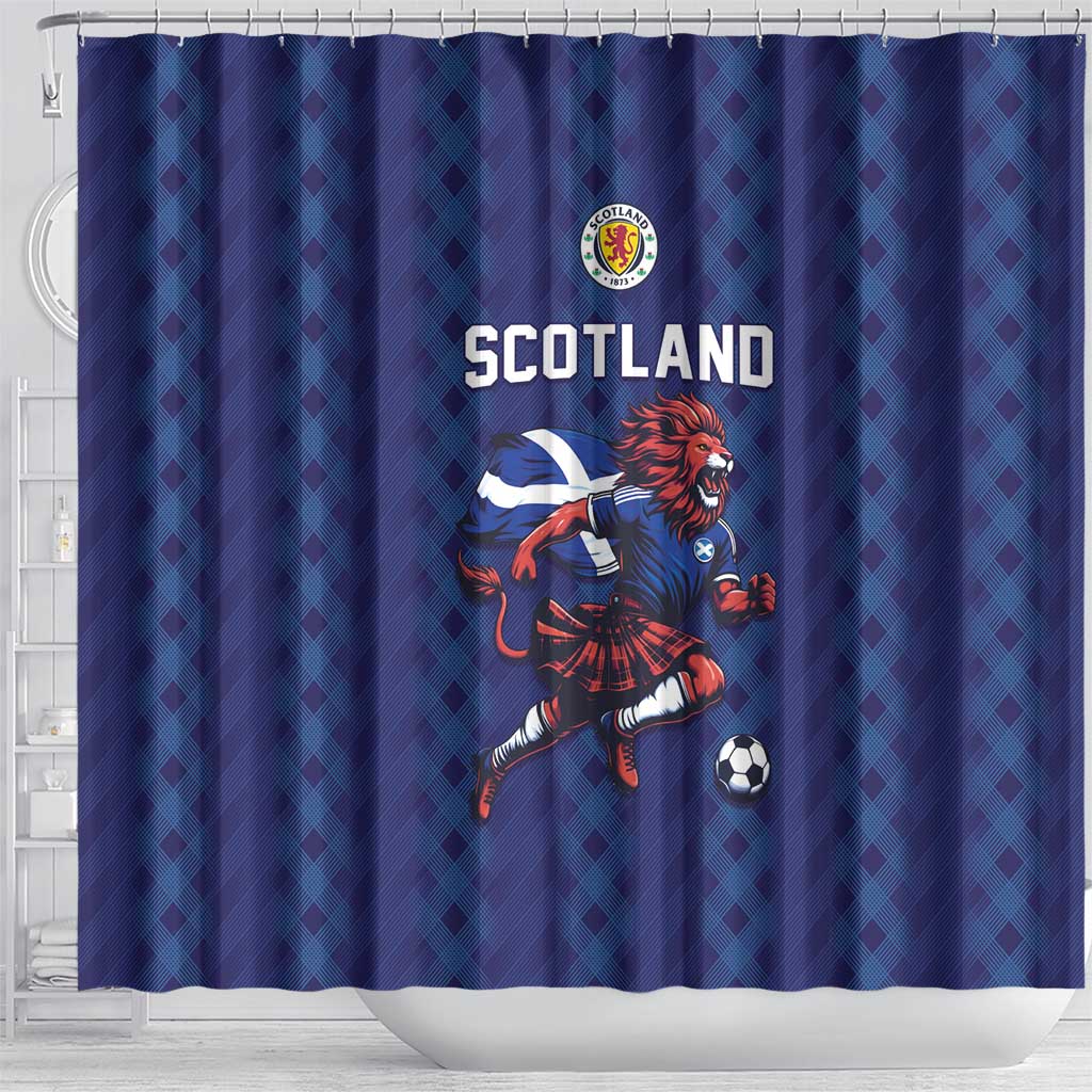 World Football 2026 Scotland Shower Curtain Lion Mascot Go Scottish