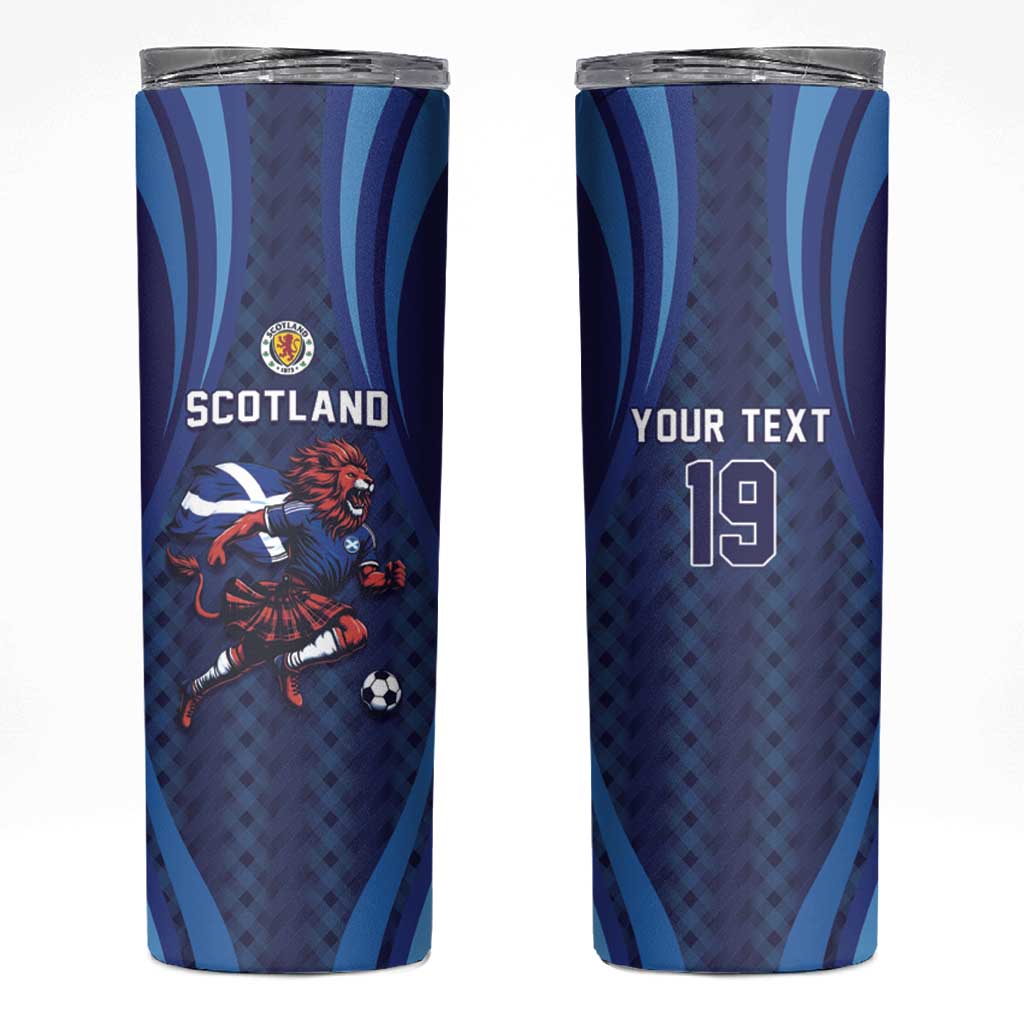 Custom World Football 2026 Scotland Skinny Tumbler Lion Mascot Go Scottish