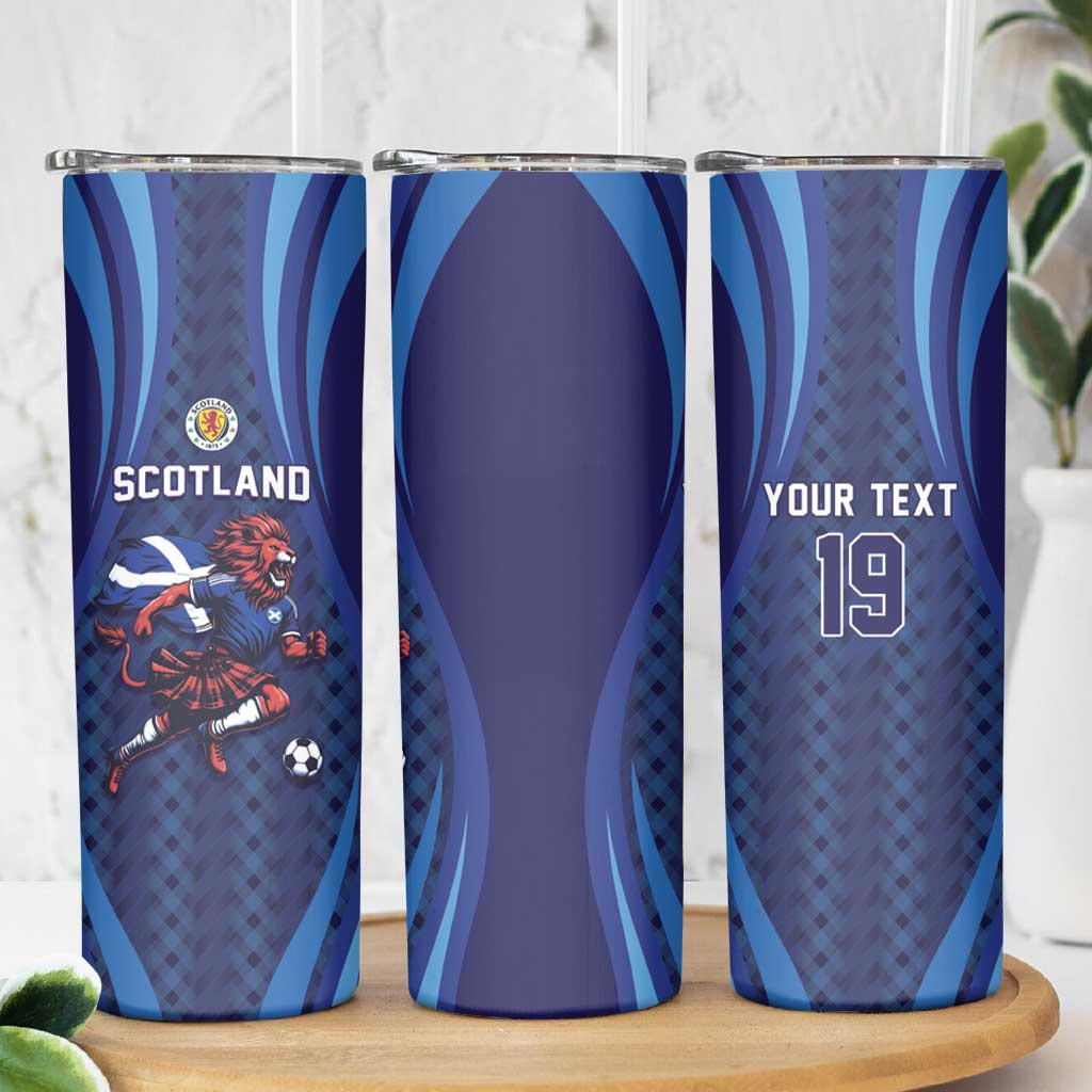 Custom World Football 2026 Scotland Skinny Tumbler Lion Mascot Go Scottish