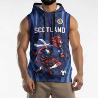 Custom World Football 2026 Scotland Sleeveless Hoodie Lion Mascot Go Scottish