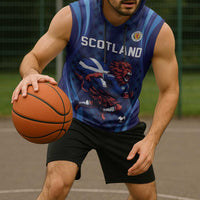 Custom World Football 2026 Scotland Sleeveless Hoodie Lion Mascot Go Scottish