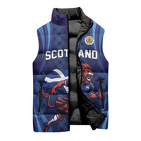 Custom World Football 2026 Scotland Sleeveless Puffer Jacket Lion Mascot Go Scottish