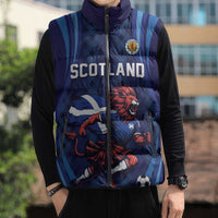 Custom World Football 2026 Scotland Sleeveless Puffer Jacket Lion Mascot Go Scottish
