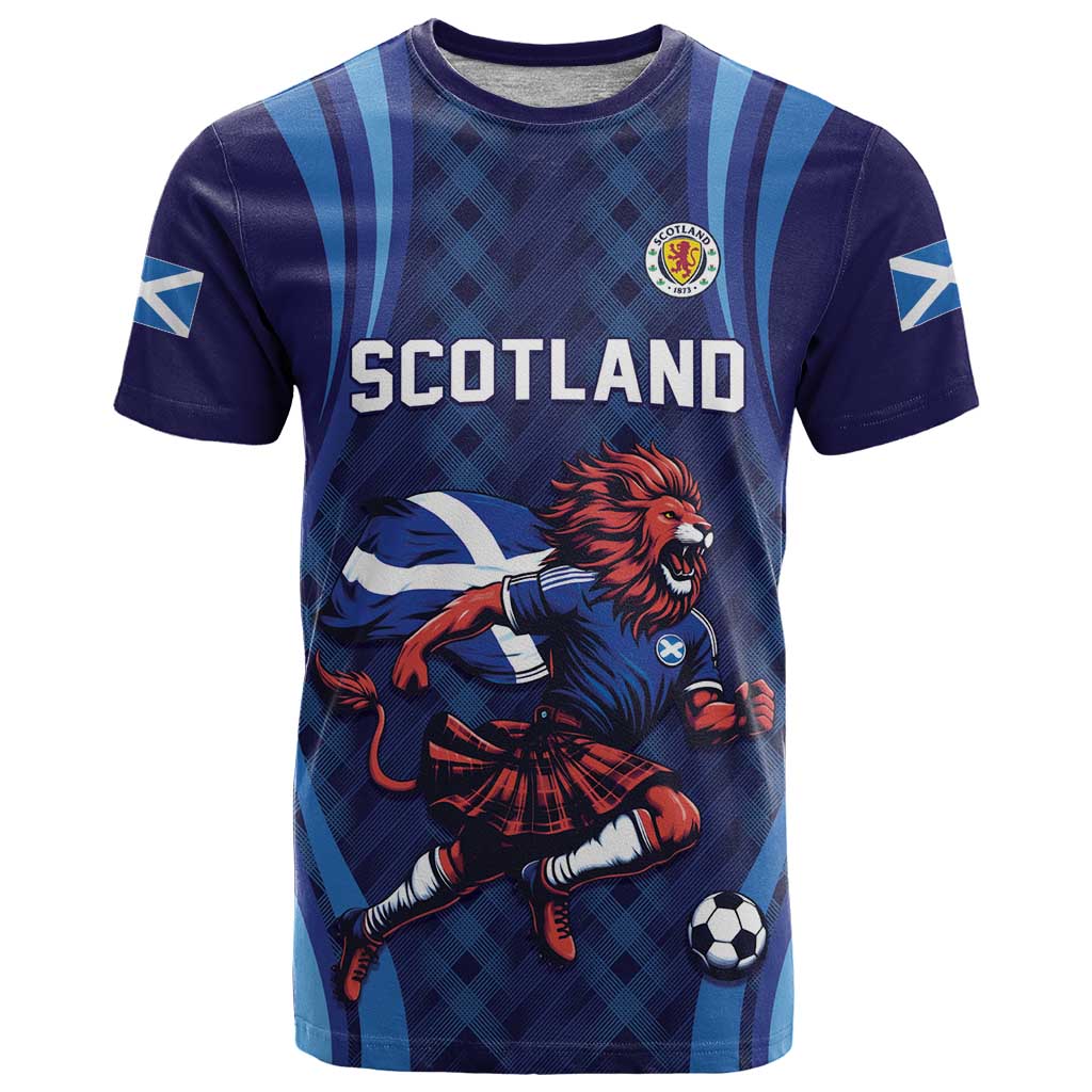 Custom World Football 2026 Scotland T Shirt Lion Mascot Go Scottish
