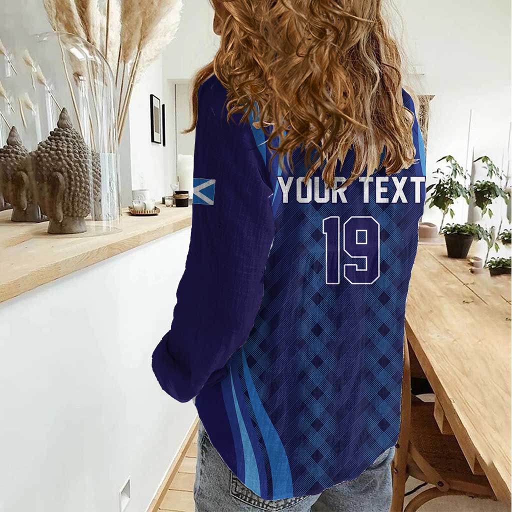 Custom World Football 2026 Scotland Women Casual Shirt Lion Mascot Go Scottish