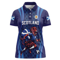 Custom World Football 2026 Scotland Women Polo Shirt Lion Mascot Go Scottish