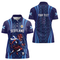 Custom World Football 2026 Scotland Women Polo Shirt Lion Mascot Go Scottish