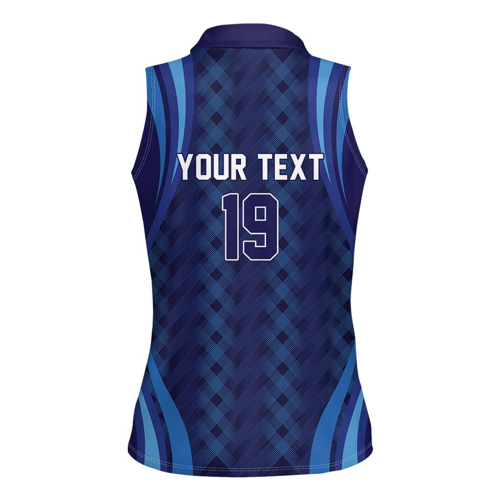Custom World Football 2026 Scotland Women Sleeveless Polo Shirt Lion Mascot Go Scottish