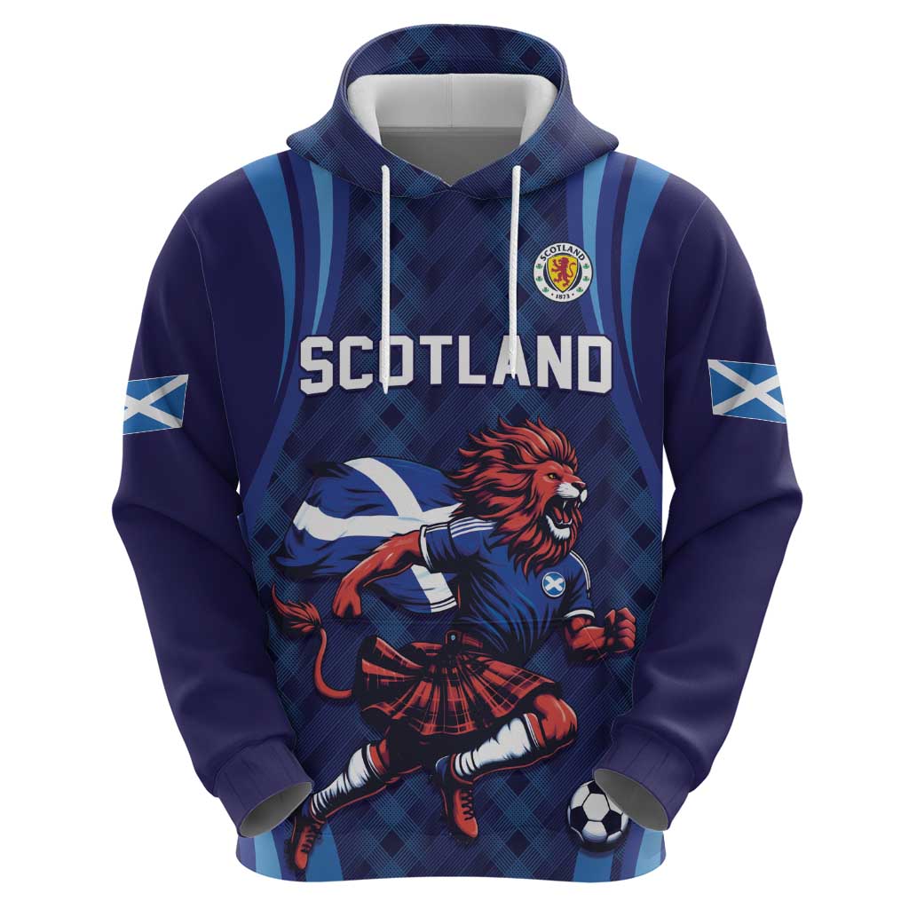 Custom World Football 2026 Scotland Zip Hoodie Lion Mascot Go Scottish