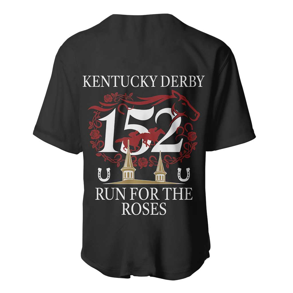Kentucky Horse Racing 152nd Baseball Jersey Run for the Roses 2026 Black Edition