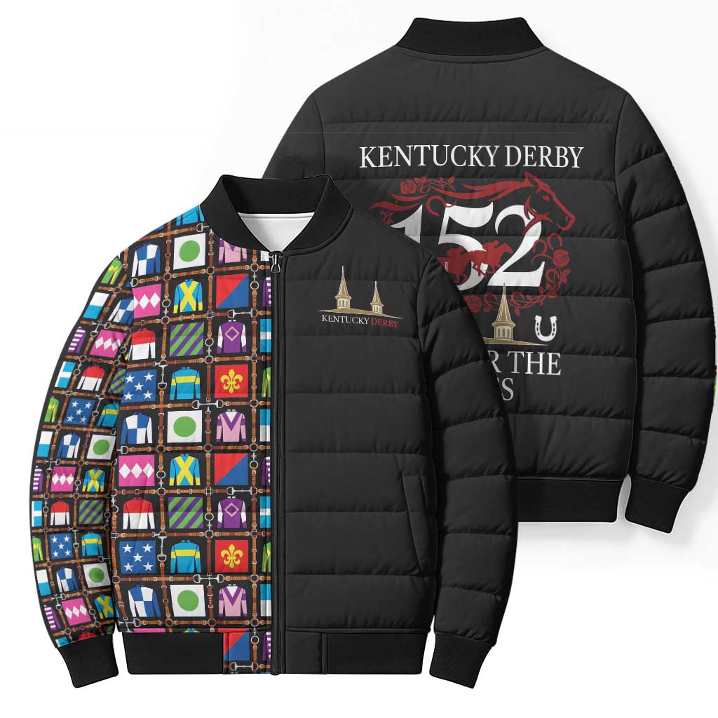 Kentucky Horse Racing 152nd Bomber Puffer Jacket Run for the Roses 2026 Black Edition