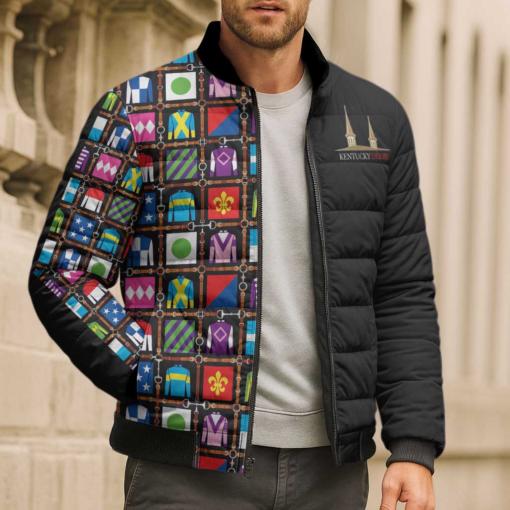 Kentucky Horse Racing 152nd Bomber Puffer Jacket Run for the Roses 2026 Black Edition
