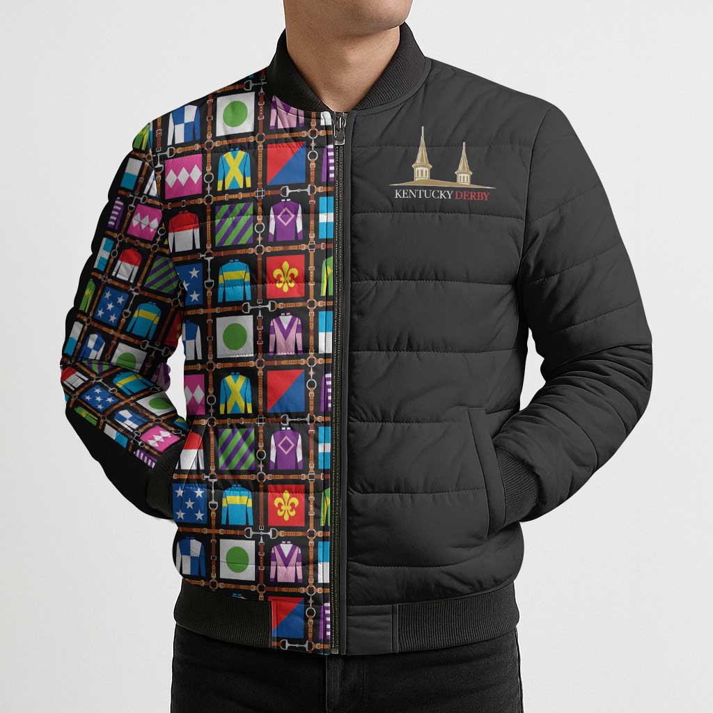 Kentucky Horse Racing 152nd Bomber Puffer Jacket Run for the Roses 2026 Black Edition