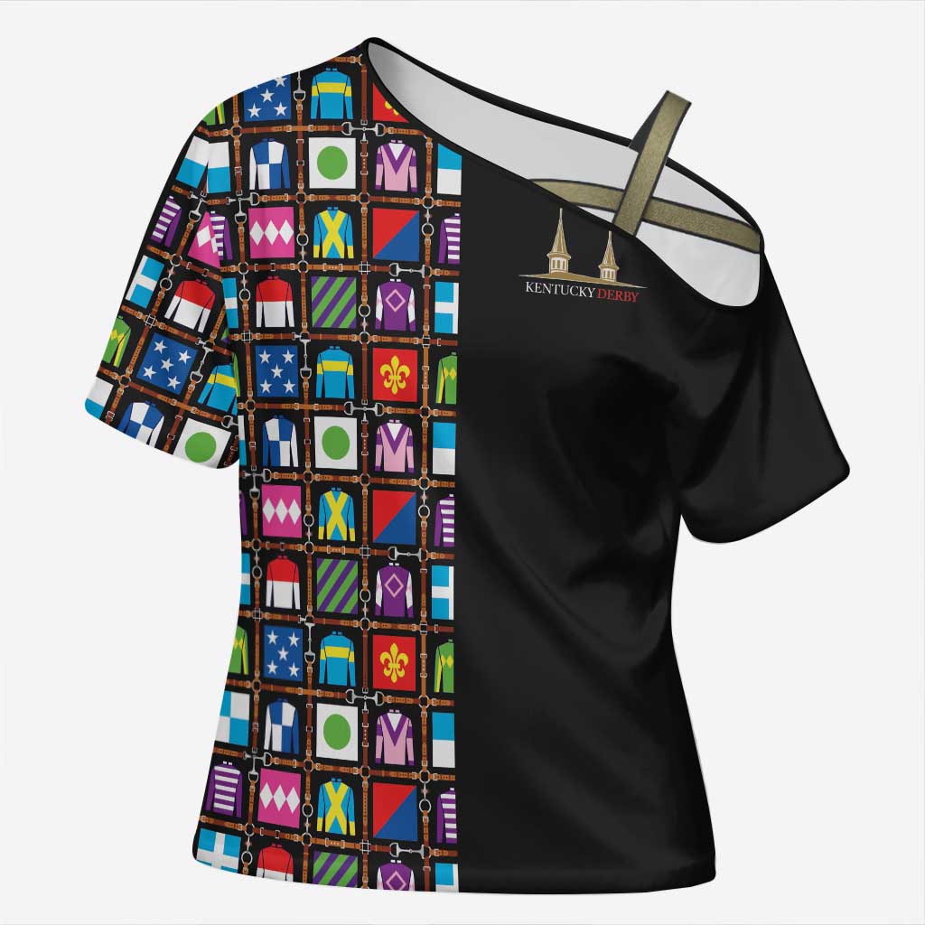 Kentucky Horse Racing 152nd Cross Shoulder Shirt Run for the Roses 2026 Black Edition