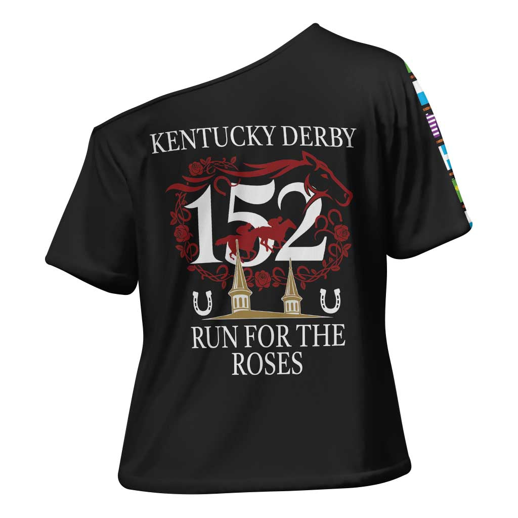 Kentucky Horse Racing 152nd Cross Shoulder Shirt Run for the Roses 2026 Black Edition